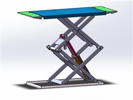 超薄剪举升机SolidWorks