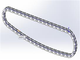 自行车链条3D模型