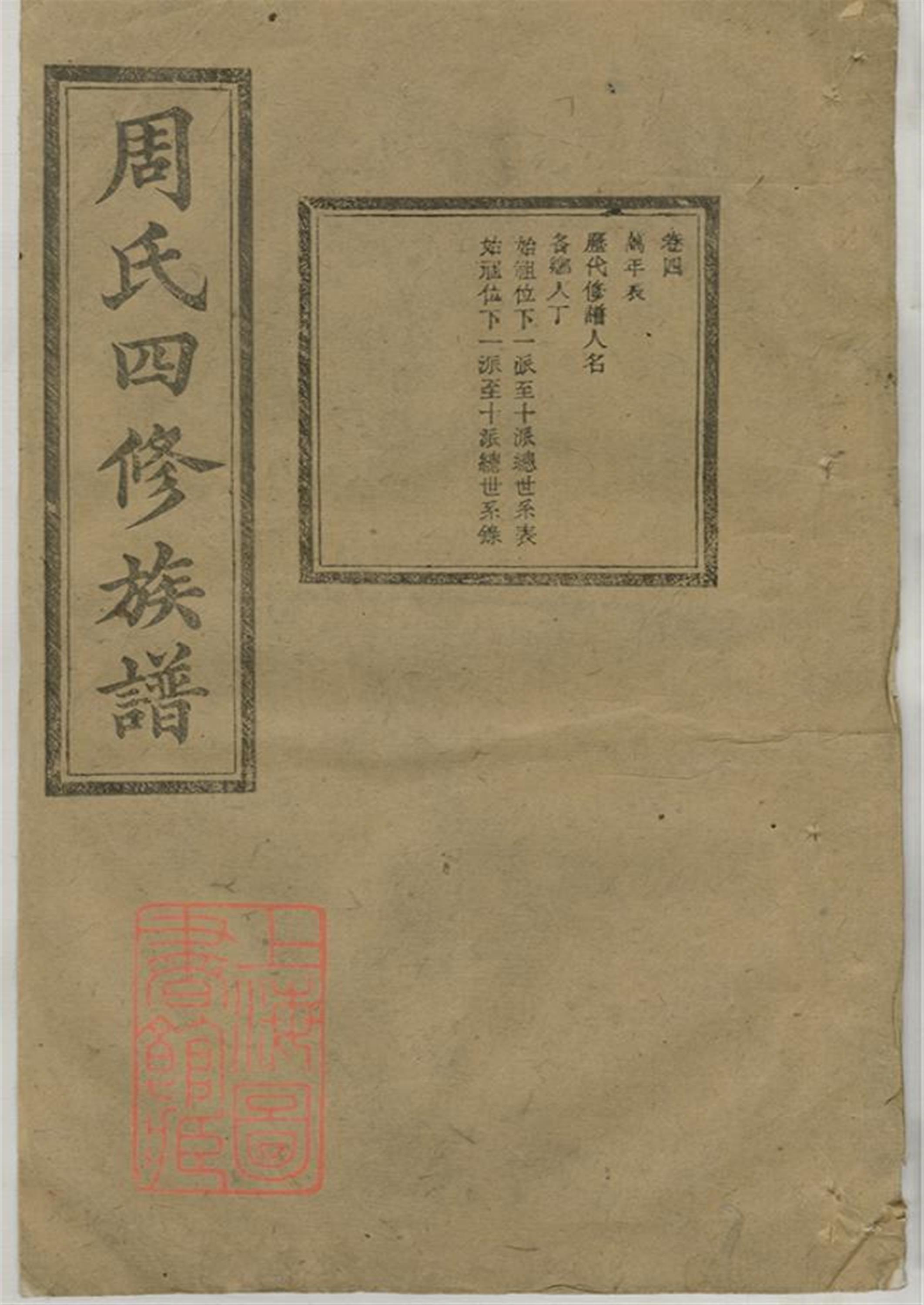 司门前周氏四修族谱：长沙