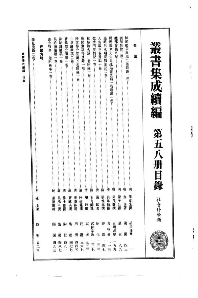 丛书集成续编 第058册 