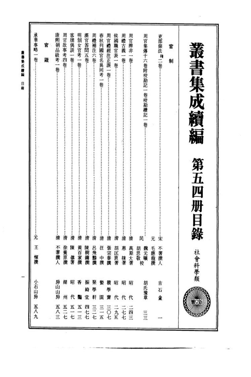 丛书集成续编 第054册 